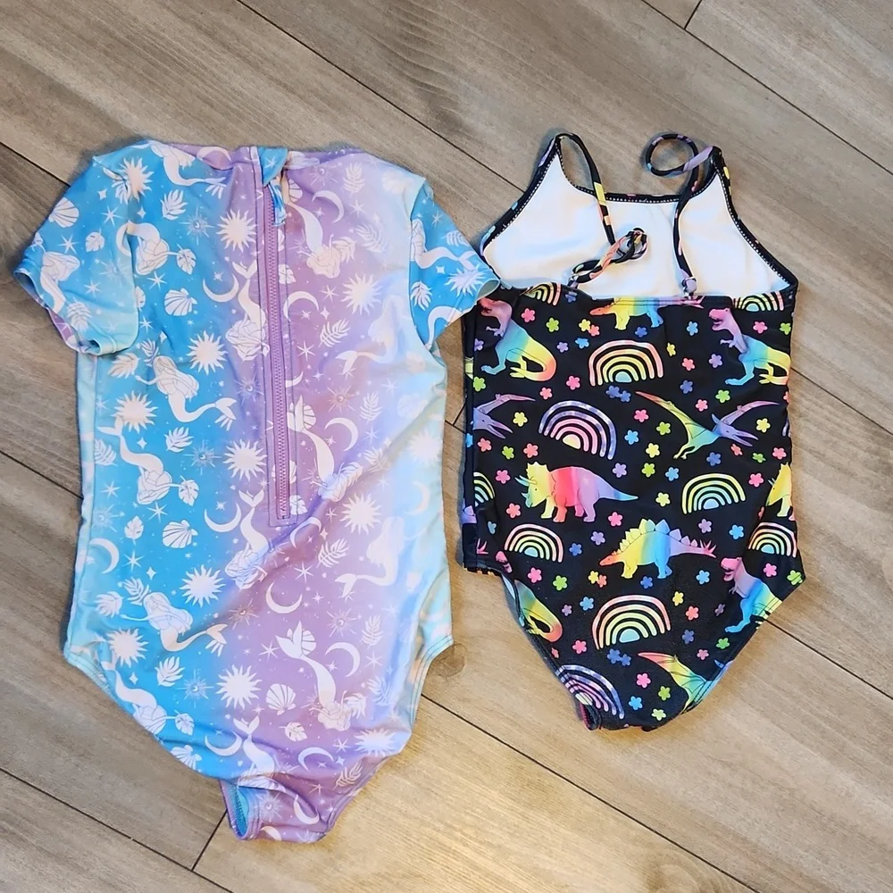 Cat & Jack Blue and Purple Kids' Swimsuit 7/8